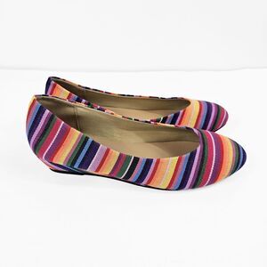 Angel Steps 9 Wide Rainbow Boho Canvas Flat